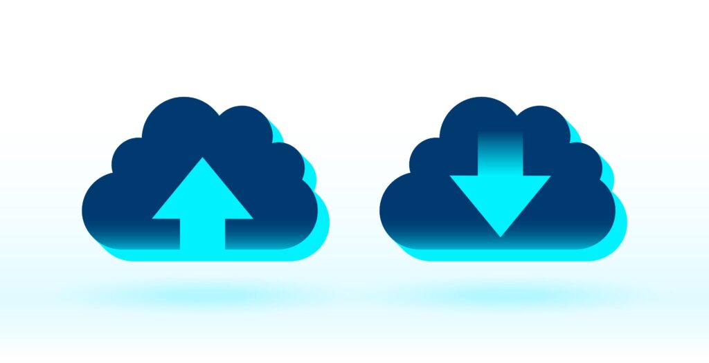Clouds with a download & upload arrow
